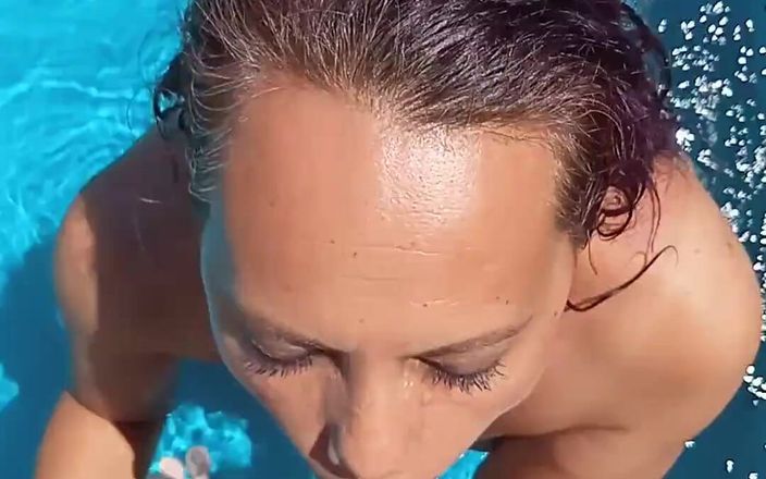 Exotic Tracy: Sucking Cock Outdoors in the Pool