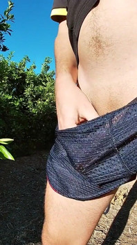Cumming in My Sport Shorts Outdoors