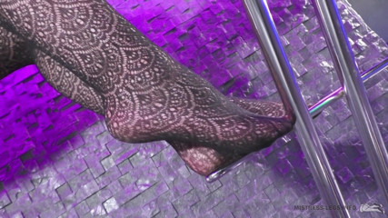 Mistress Legs: Mistress in black fishnets ignore you
