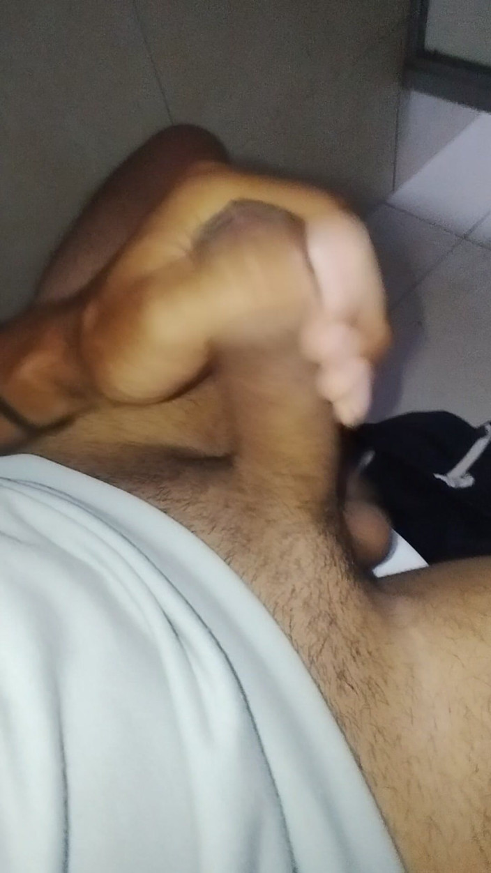 AlexAlejandro13: Caressing the Beautiful Cock in the Public Bathroom