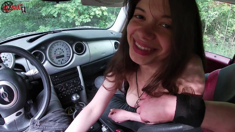 Dolls Cult: Handjob in the car while I touch her tits