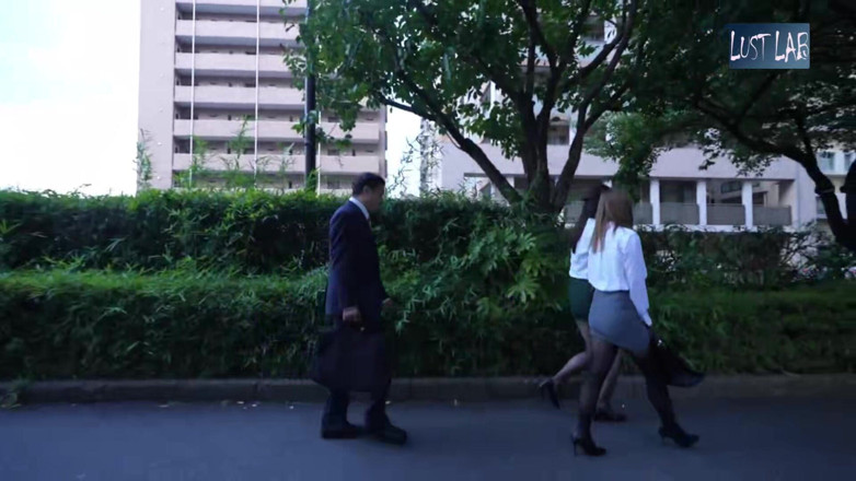 Lust lab: Office Temptation. Black Stockings Worker Teases with Sheer Lines, Close...