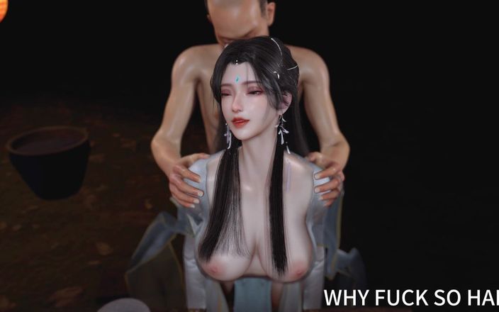 Why fuck so hard: 3Dかわいい中国のコスプレモデルが大きな古いペニスと浮気