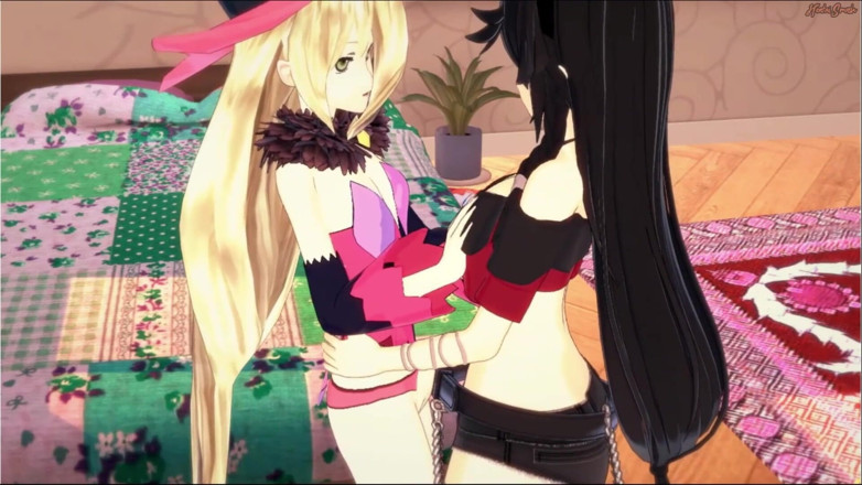 Hentai Smash: Magilou dostaje strapon zerżnięta przez Velvet. Tales of Berseria