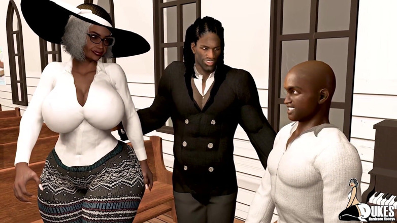 Dukes Hardcore Honeys: Mrs. Jiggles rides the pastors huge cock