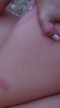 Secluded among the rocks near the sea the lusty holes of the brunette open up