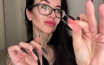 Finger Snapping with Black Long Nails Long Fingers and Pvc Dress on My Glasses Too