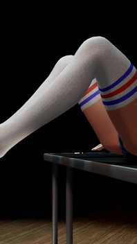 Calcetines largos trabajando con el pie con Sex Bender Chucky
