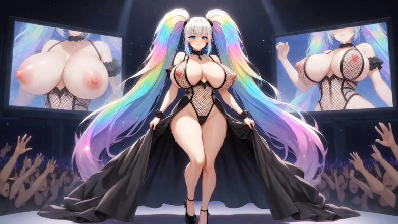 Stories&Anime: Sfilata di moda hentai: la troia in sfilata stuzzica - tette...