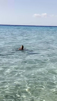 Monika Fox Swims in the Caribbean Sea and Poses Naked on the Reefs