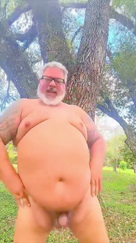 Naked Dancing Bear in the Wilderness Showing His Hole