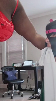 Ebony Goddess Getting Her Panties Clean by Submissive Slave