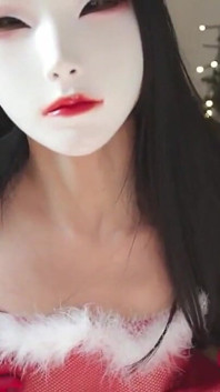 Slim Asian Teen Seduces Her Lover with Stockings & Toys Before a Hot Christmas Facial