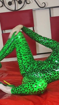 I Seduce You with My Glossy Green Minty Lips and Kisses and Shiny Latex