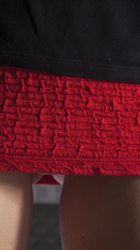 Under skirt white panties flashing from the front