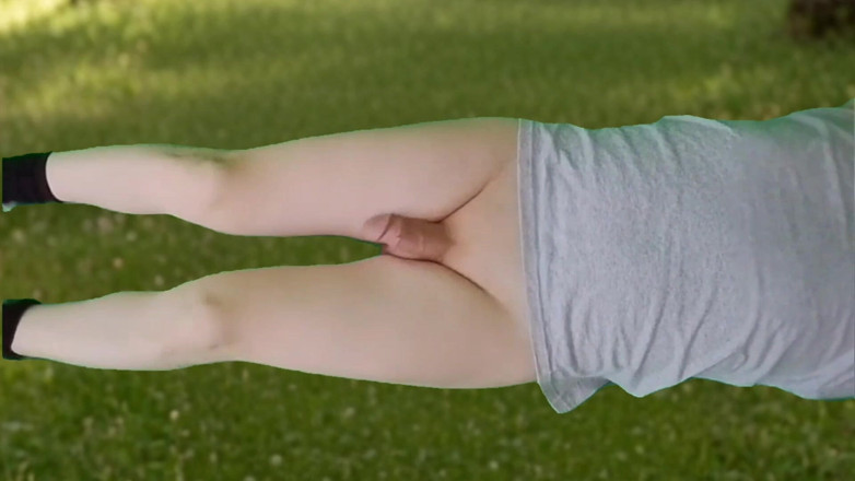 Kitty_Cross: 888 White Pretty Femboy on Green Grass Booty Soft Body...