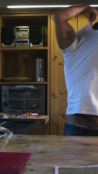 Steamy Kitchen Threesome - Two Horny Babes Share His Thick Cock