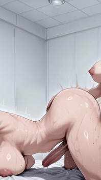Büyük memeli ve büyük götlü anime hentai futanari - ai generated
