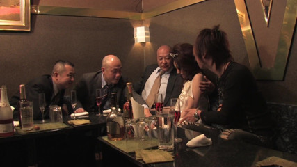 GangAsia: Cute Japanese Slut Servicing Three Guys in the Club