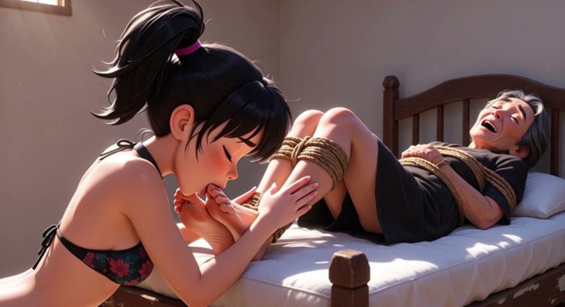 YOUR BEST FANTASY: Granny Foot Worship - Beautiful Girl Sucking Old Feet