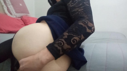 Andrea Travesti Bogota: Kolumbijski shemale chodzi i bawi się dildem w odczycie pod...