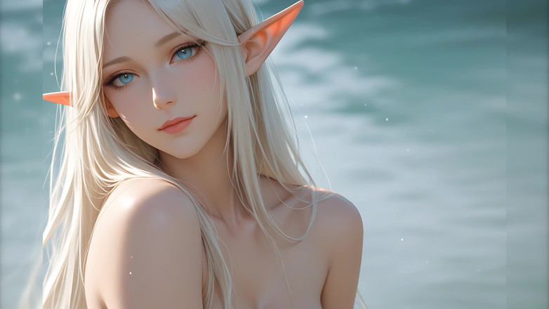 LustRender: Lustrender Pokaz slajdów: naga elf kobieta bezpośrednie spojrzenie do przodu -...