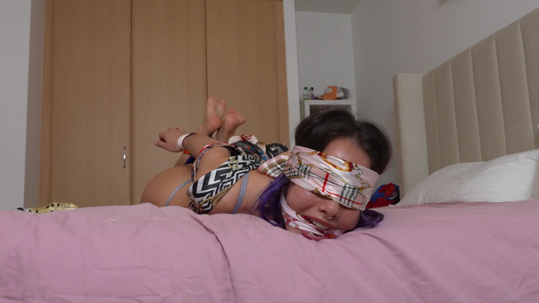 Latina Fetish: Lilly's Tight Hogtie and Cleave Gag Captivity with Magic Silk...