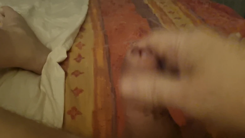 My Friend Lies Down and Jerks His Cock off Until He Loves Playing with His Cock While I Watch.