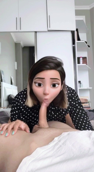Good_view: Girl with cartoon face suck big dick