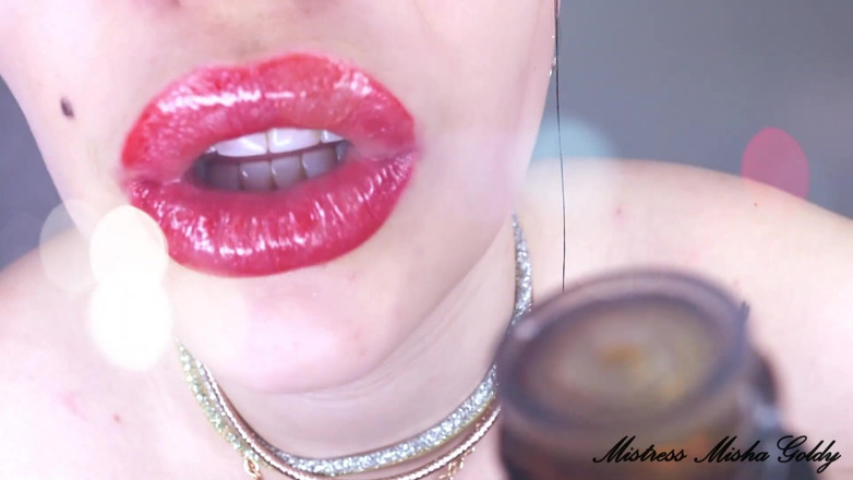 Goddess Misha Goldy: Sniff for my big red lips + cum countdown with sniff...