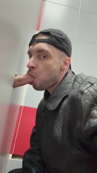 Scally Chav Boy in Leather Jacket Try Glory Hole in the First Time