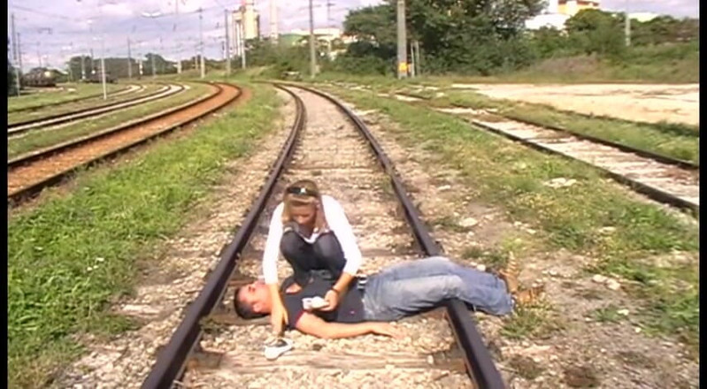 Femdom Austria: Railway tracks trampling