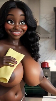 สาวผิวดำหุ่นโค้งเว้า MILF สุดเซ็กซี่ ถูพื้นบ้านหรูหราใส่แต่กางเกงในสีขาวตัวจิ๋ว