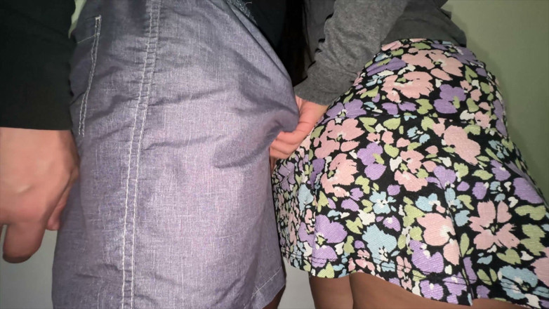 CoupleOfHotSins: Risky! Big-assed Woman Touching a Stranger's Cock.