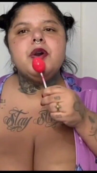 Plus-size Woman Sucking on Her Lollipop - Full Version