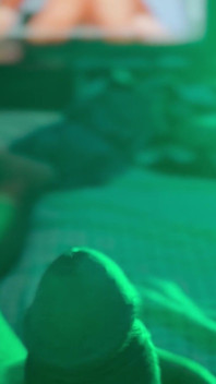 Watching Porn and Pulling the Tip or My Dick with Colored Lights