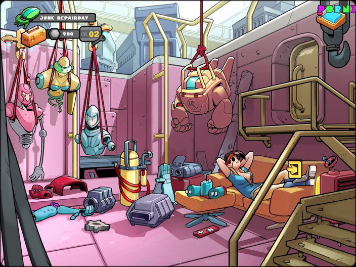 Porny Games: Space Rescue 0.7.5  - Two dick for only one babe