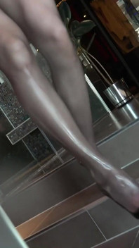Glossy Nylon Secretary - From Office Tease to Wet Pantyhose Shower