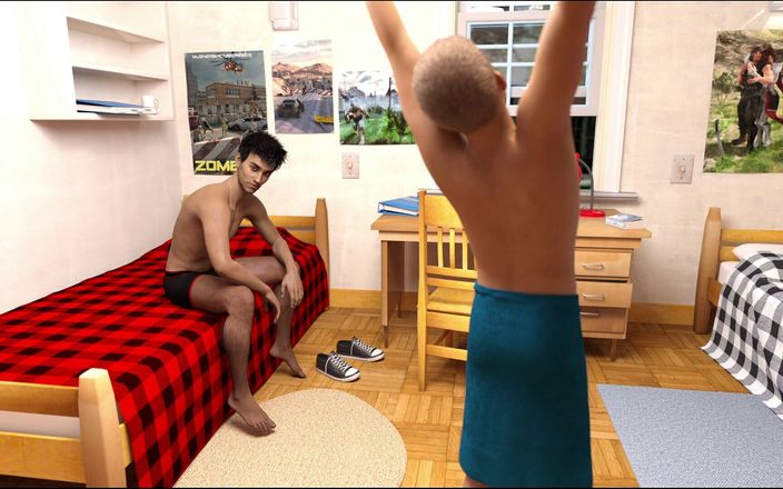 Femboy Asura: 대학 호스텔 방에 TV 설치