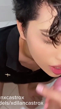 Cruising Straight Stepfather Fucks His Young Gay Stepson in Bathroom Without a Condom He Cums Inside