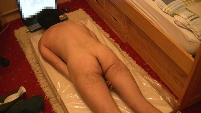 Mark Hannes: Naked Masturbation on a Plastic Sheet