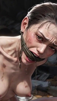 Filthy Bound Girl in Garbage - Begging for Huge Dick & Cum Inside