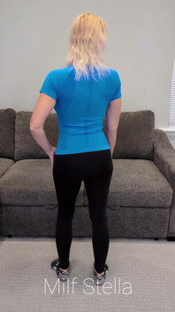 Blue Compression Shirt with Black Yoga Pants
