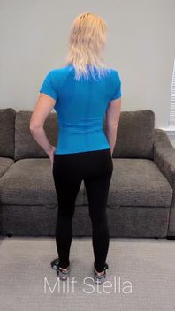 Blue Compression Shirt with Black Yoga Pants