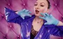 Arya Grander: Відео Asmr - гаряче звучання з Арія Грандер - фетиш в синіх нітрилових рукавичках крупним планом відео