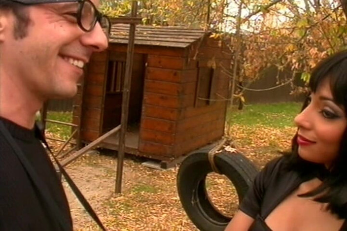 THAGSON RETRO: Utomhus tuttar slickar trekant - fitta sprids vidöppet