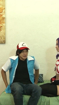 Team Rocket Cosplay Girl in Cute Stockings Ballbusting the Protagonist After Stealing His Precious Balls