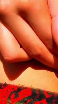 Redhead Latina Denim Shorts Cameltoe and Pussy Fingering