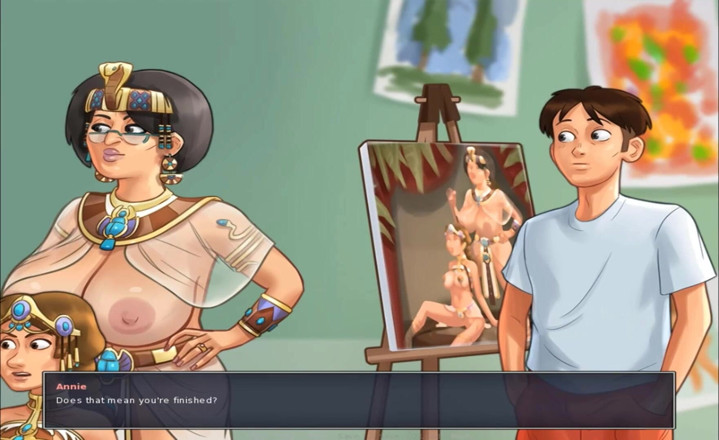 Hentai World: Summertime saga - 핫한 십대 Annie와 밀프 부인 스미스 그리기