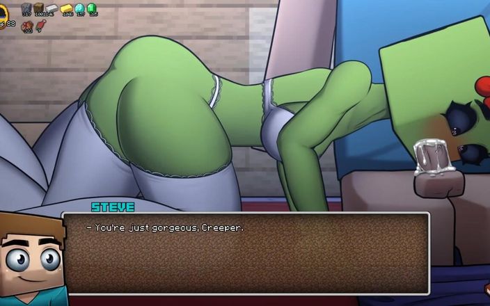 Visual Novel Collect LoveSkySan: Minecraft Horny Craft - Part 28 Creeper in Lingerie! Blowjob POV by...